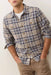 Marine Layer - PACIFICA STRETCH OVERSHIRT Taupe Plaid - Profile
