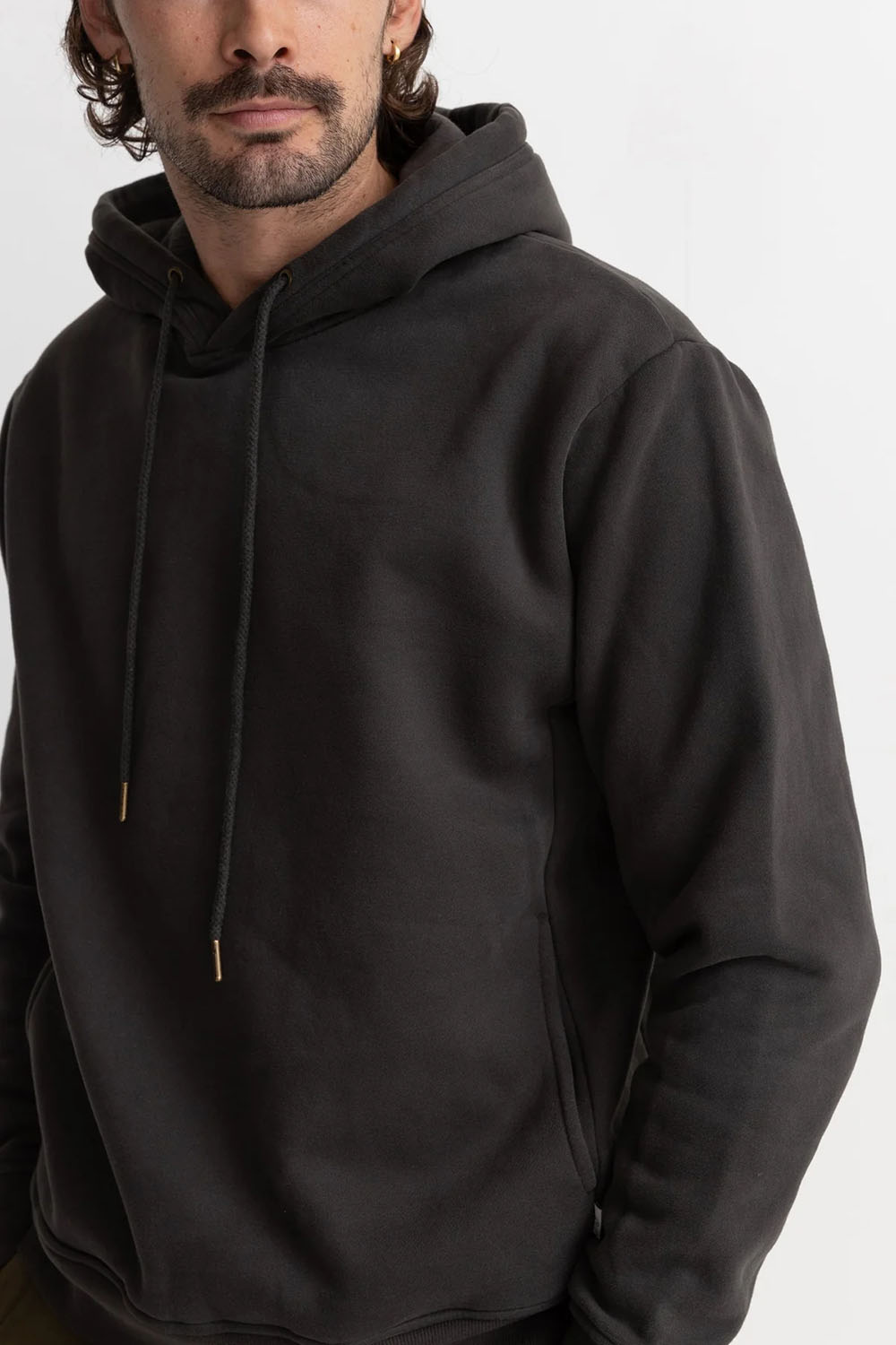 Rhythm - Classic Fleece Hood - Vintage Black - Detail