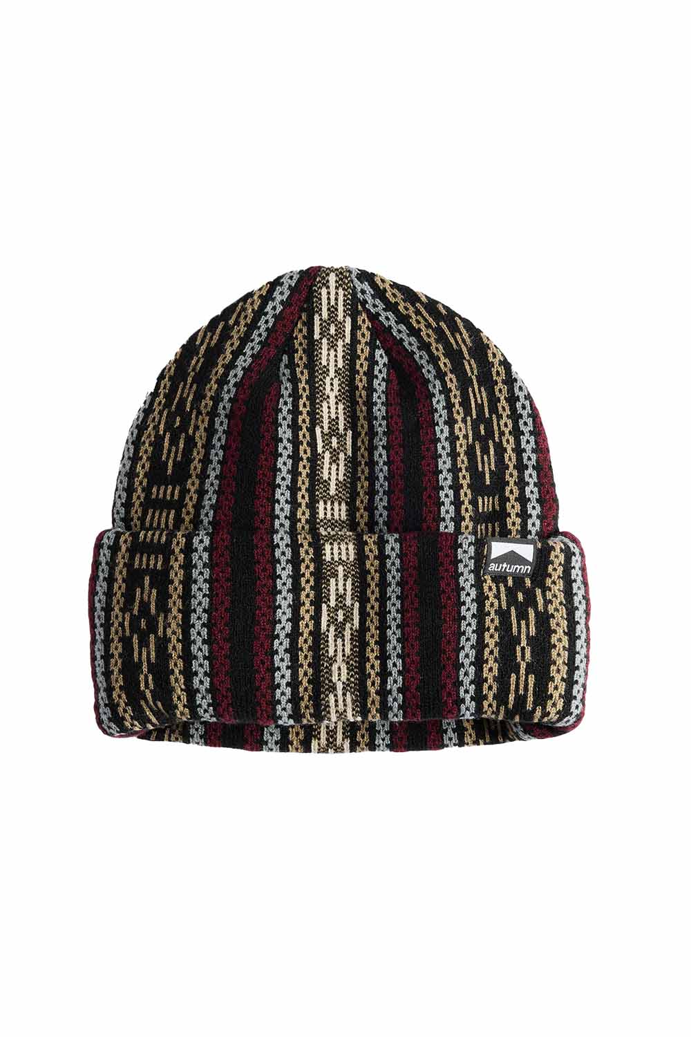 autumn landscape beanie merlot
