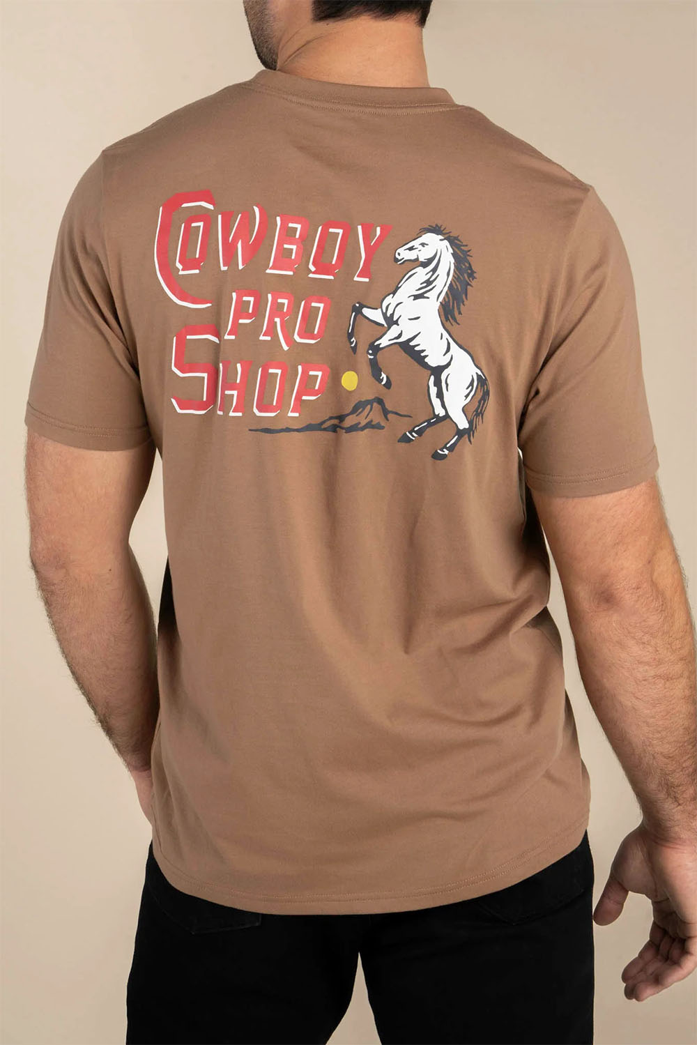Sendero - Cowboy Pro Shop Tee - Light Brown - Back