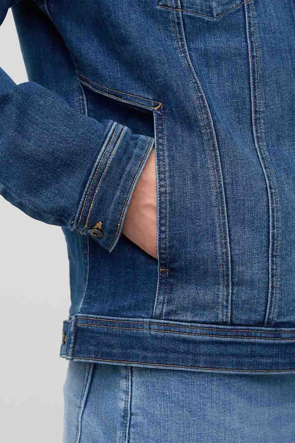 Duer Performance Denim Jacket in Alpine Indigo — Detail-3 view