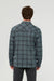 Duer Performance Flannel Overshirt in Marine Plaid — Back view