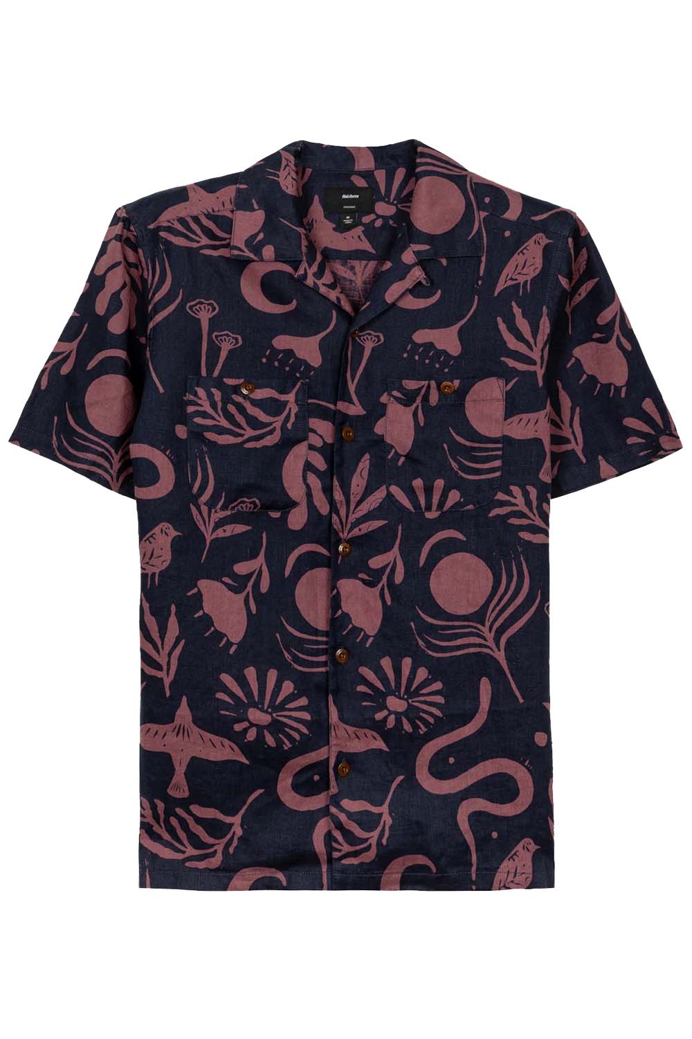 Finisterre - Atlas SS Shirt - Navy/Fig - Flatlay