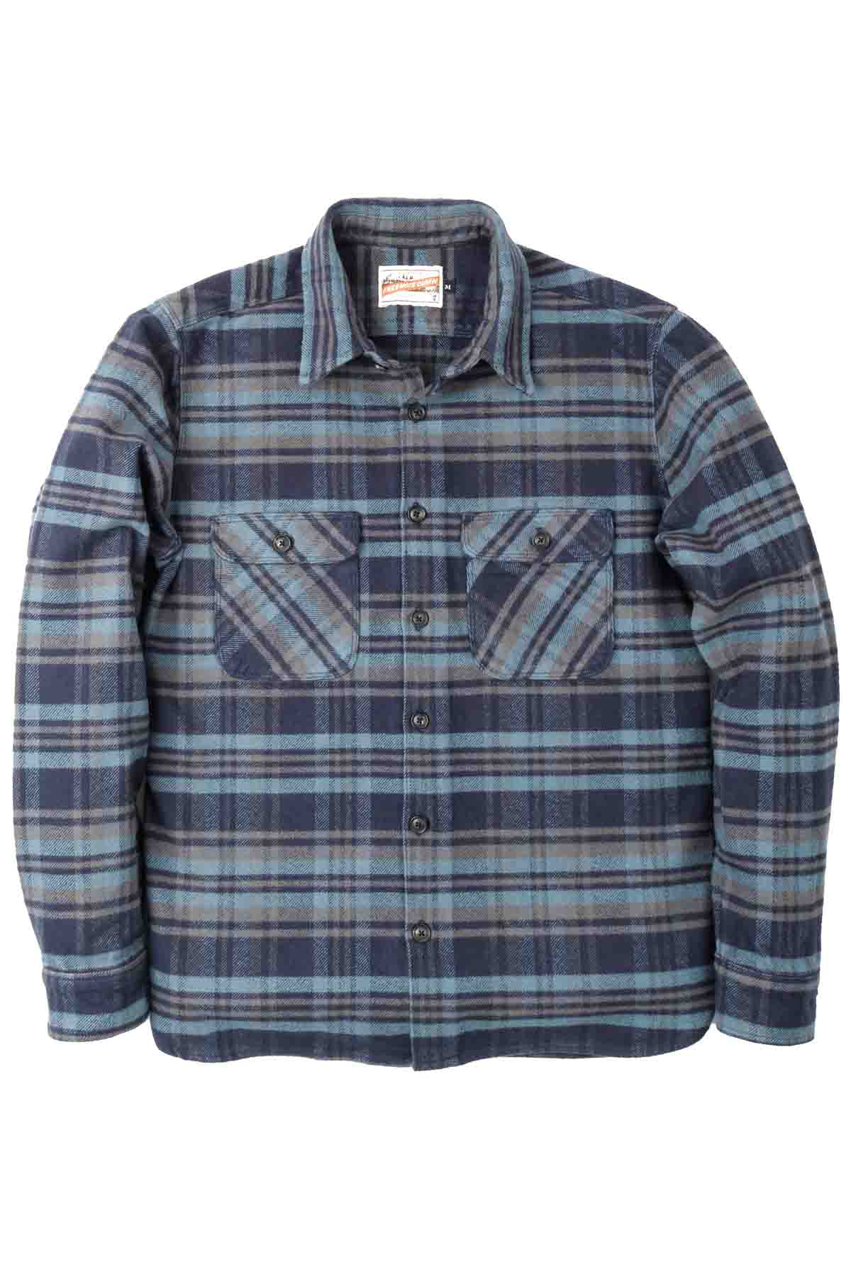 Freenote Cloth - Benson LS - Cobalt Blue Plaid - Front