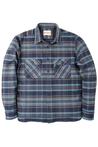Freenote Cloth - Benson LS - Cobalt Blue Plaid - Front
