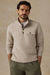 Faherty Epic Quilted Fleece Pullover in Oatmeal Melange — Front view