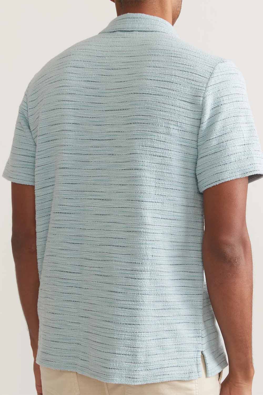 Marine Layer - Beach Texture Resort Shirt - Sterling Blue - Back