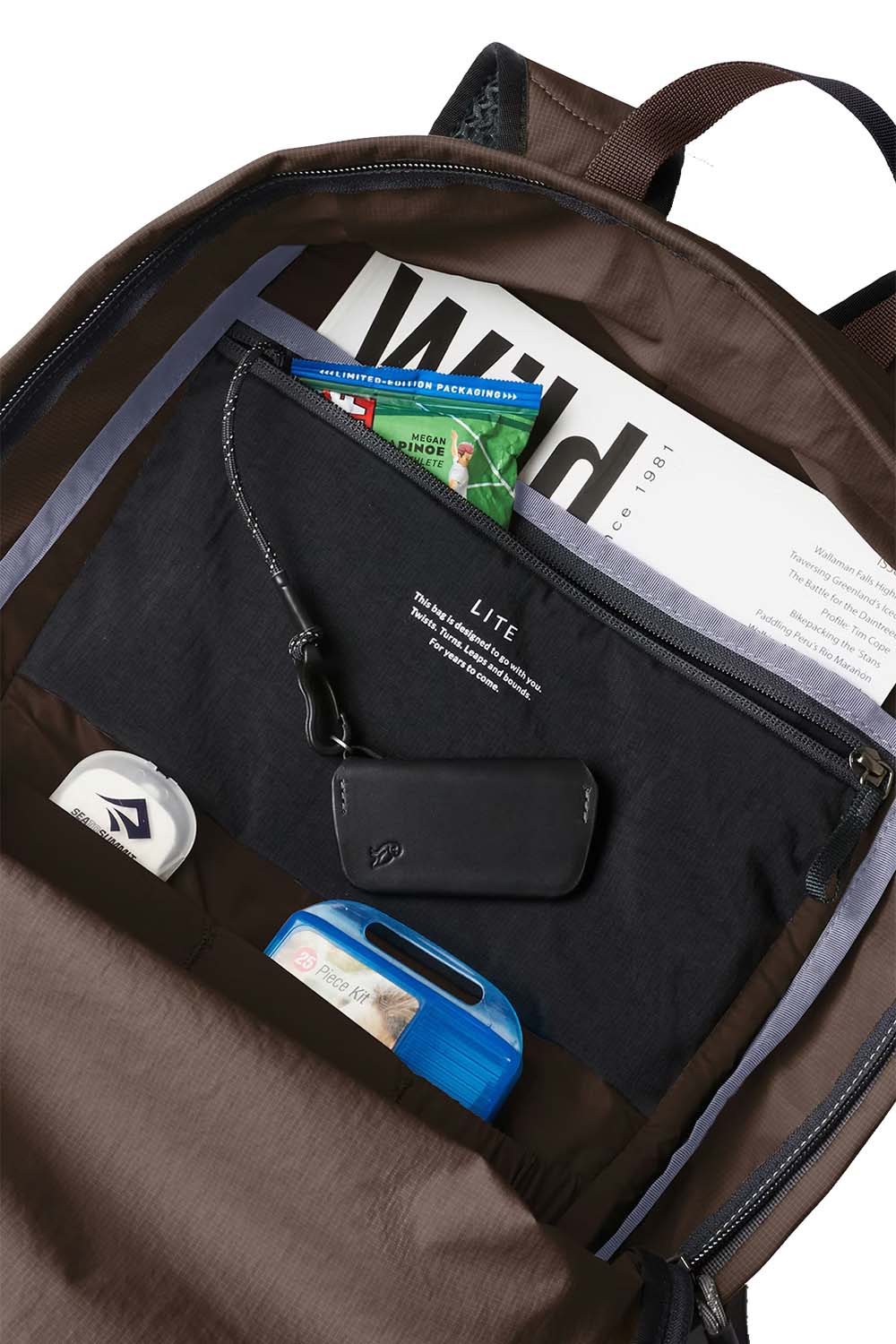 bellroy lite daypack riverrock open