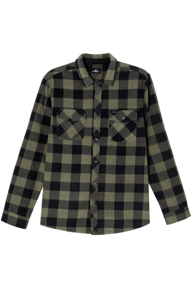 O'Neill - Glacier Plaid Superfleece - Dark Olive - Flatlay