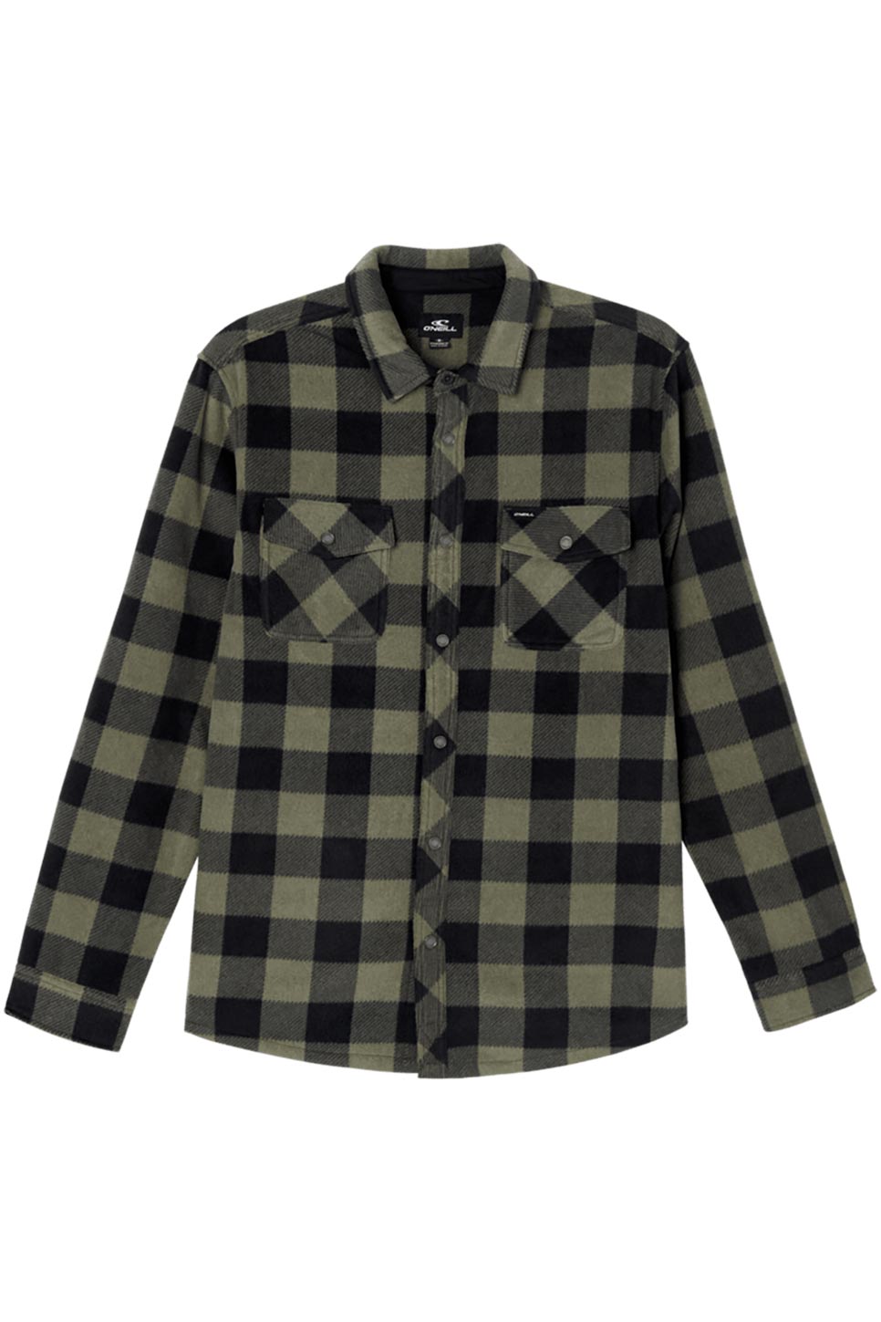 O'Neill - Glacier Plaid Superfleece - Dark Olive - Flatlay