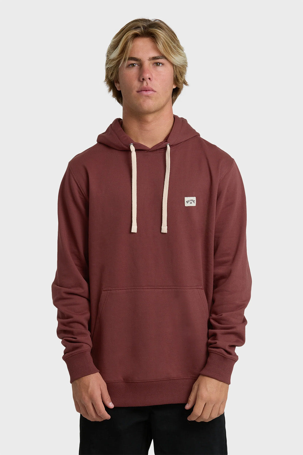 billabong all day po hoodie plum front