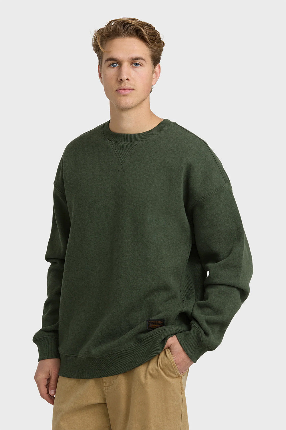 billabong fort garage crew olive front