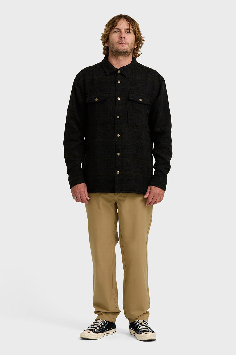 billabong lodge flannel dark military