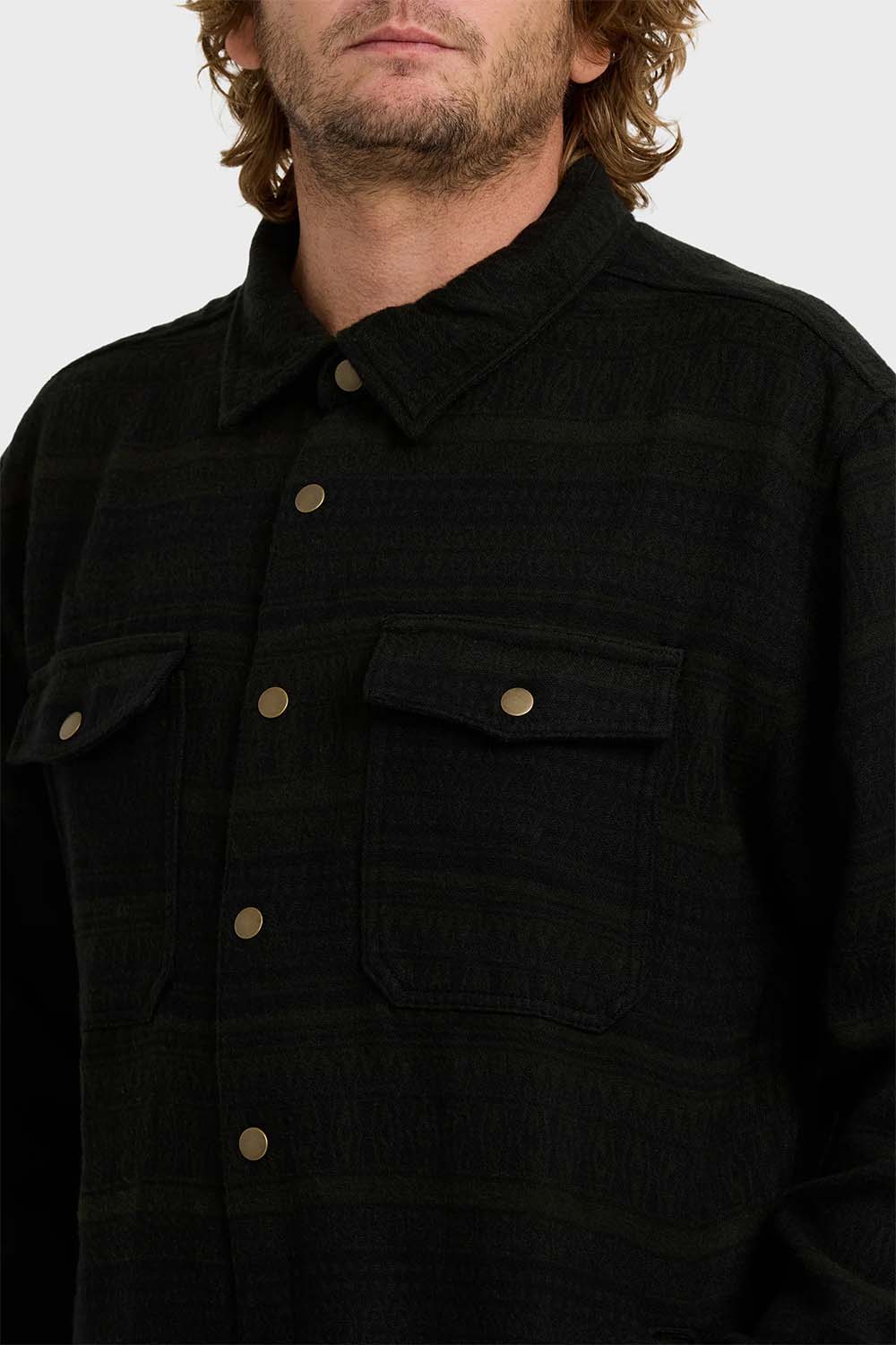 billabong lodge flannel dark military detail