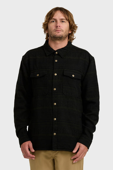 billabong lodge flannel dark military front