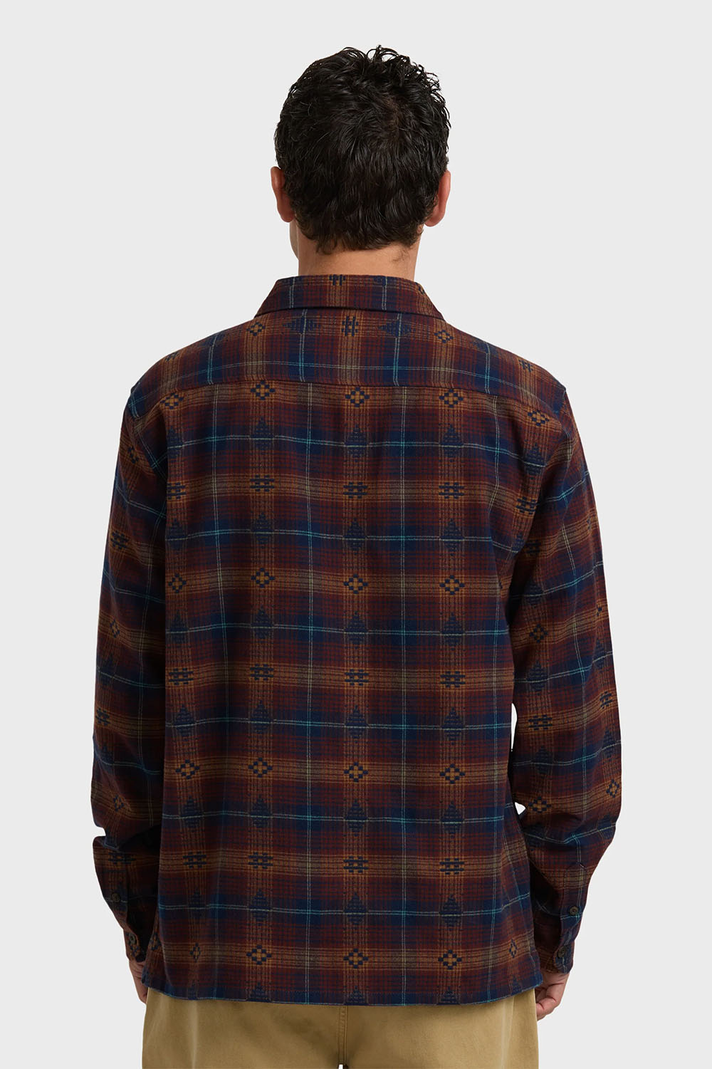billabong offshore jacquard flannel wine multi back