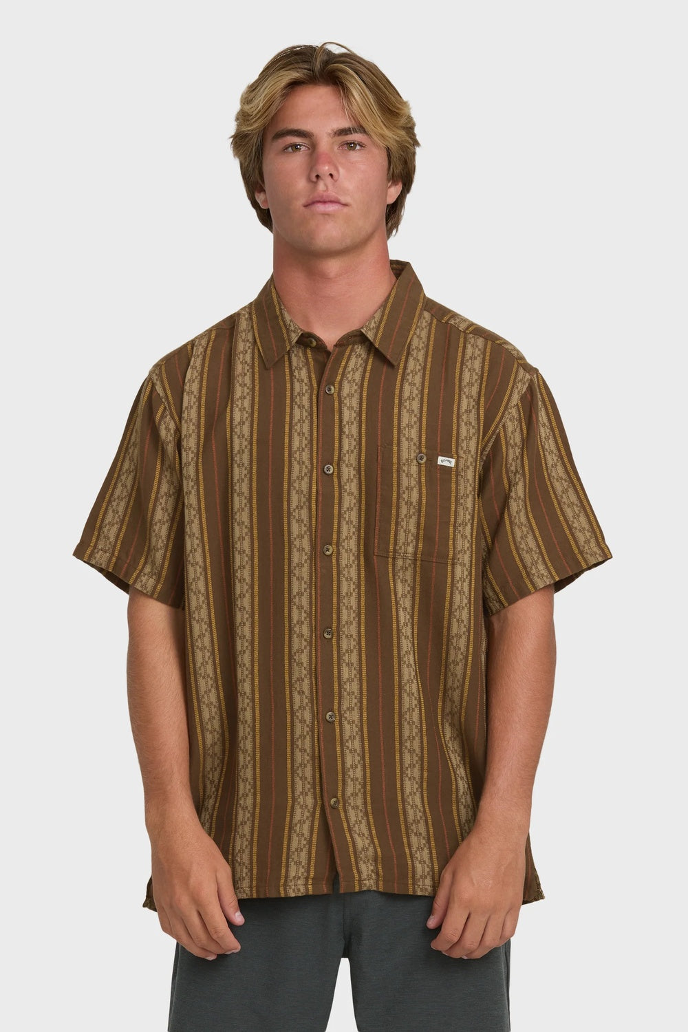 billabong sundays jacquard ss vintage khaki front