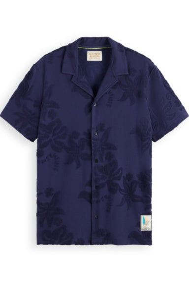 Scotch & Soda - Terry Jacquard SS - Navy Blue - Front