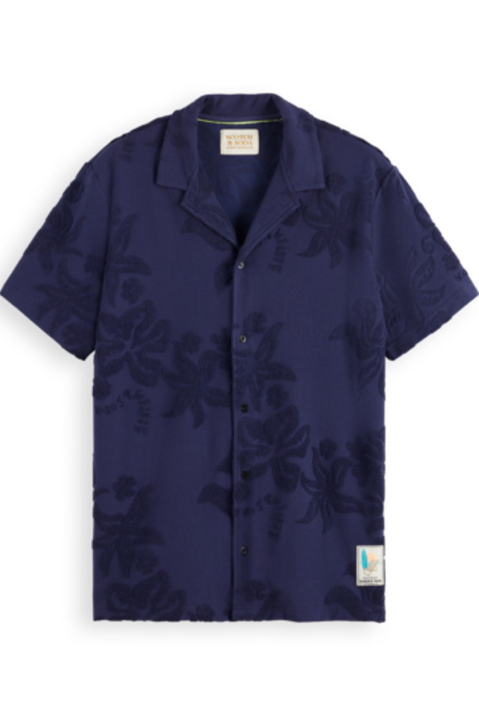 Scotch & Soda - Terry Jacquard SS - Navy Blue - Front