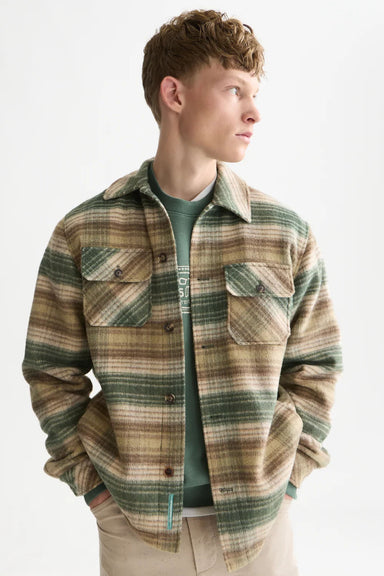 Scotch and Soda Checked Overshirt in Dark Forest Check — Front view