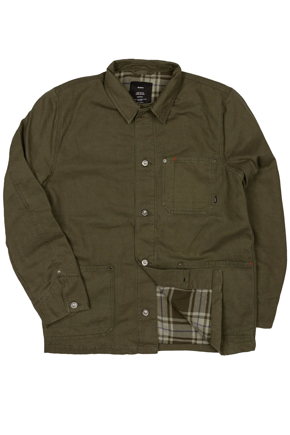 Finisterre - Basset Flannel Lined Jacket - Olive - Flatlay