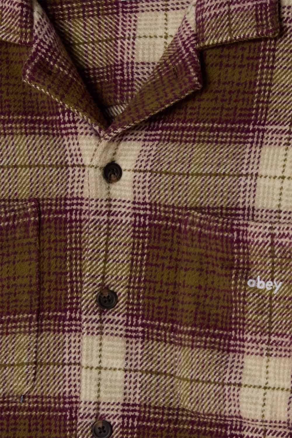 Obey LAUREL WOVEN Moss Green Multi Detail