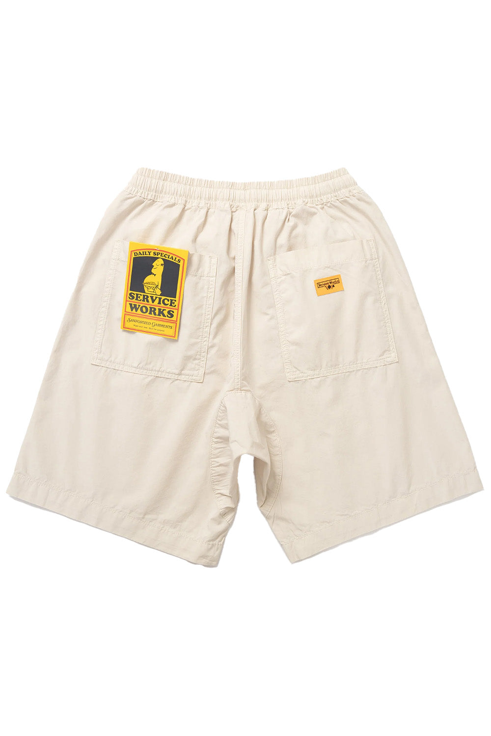 Service Works - Poplin Chef Shorts - White Oak - Back