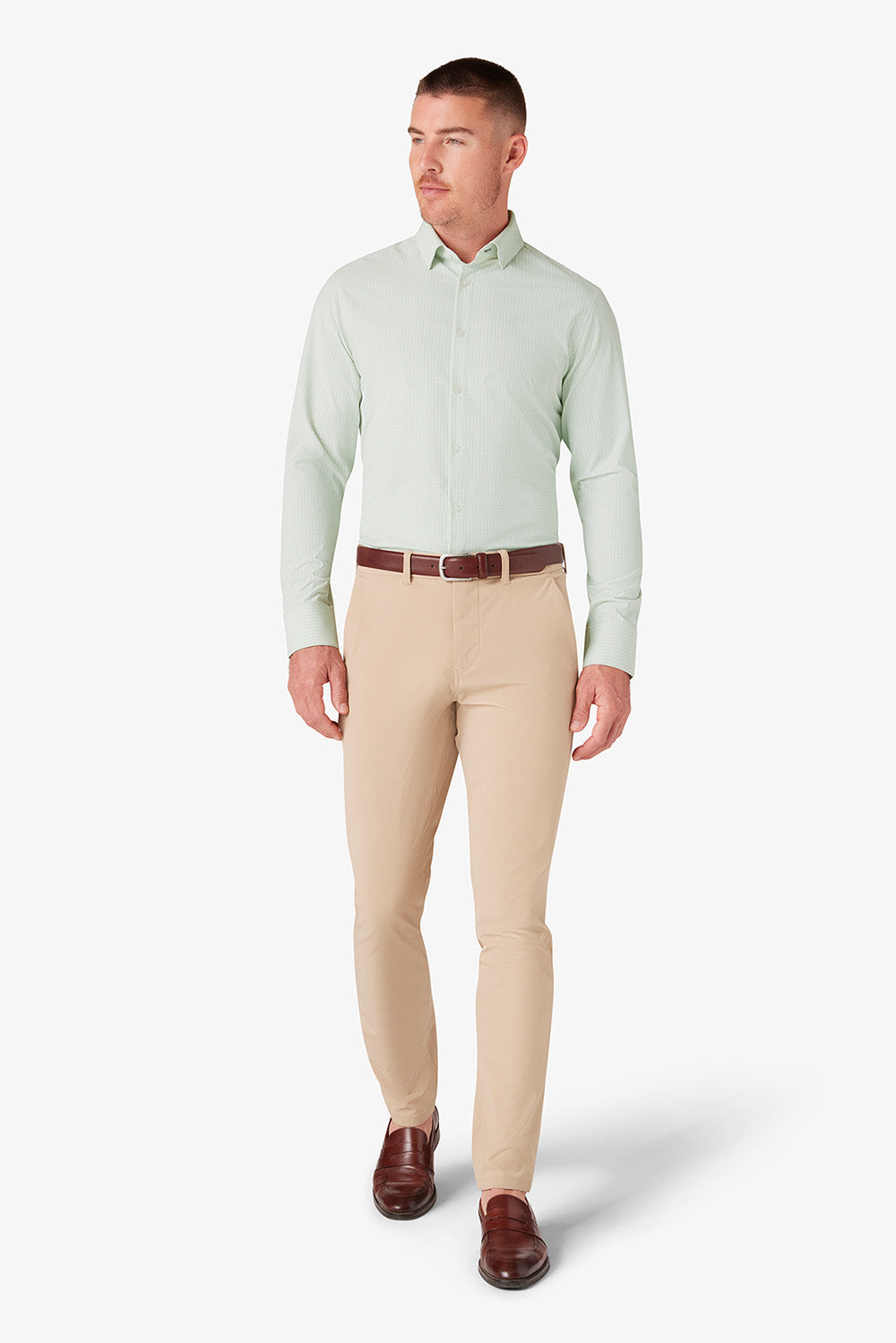 Mizzen + Main - Leeward LS - Fern Filbert Plaid - Front