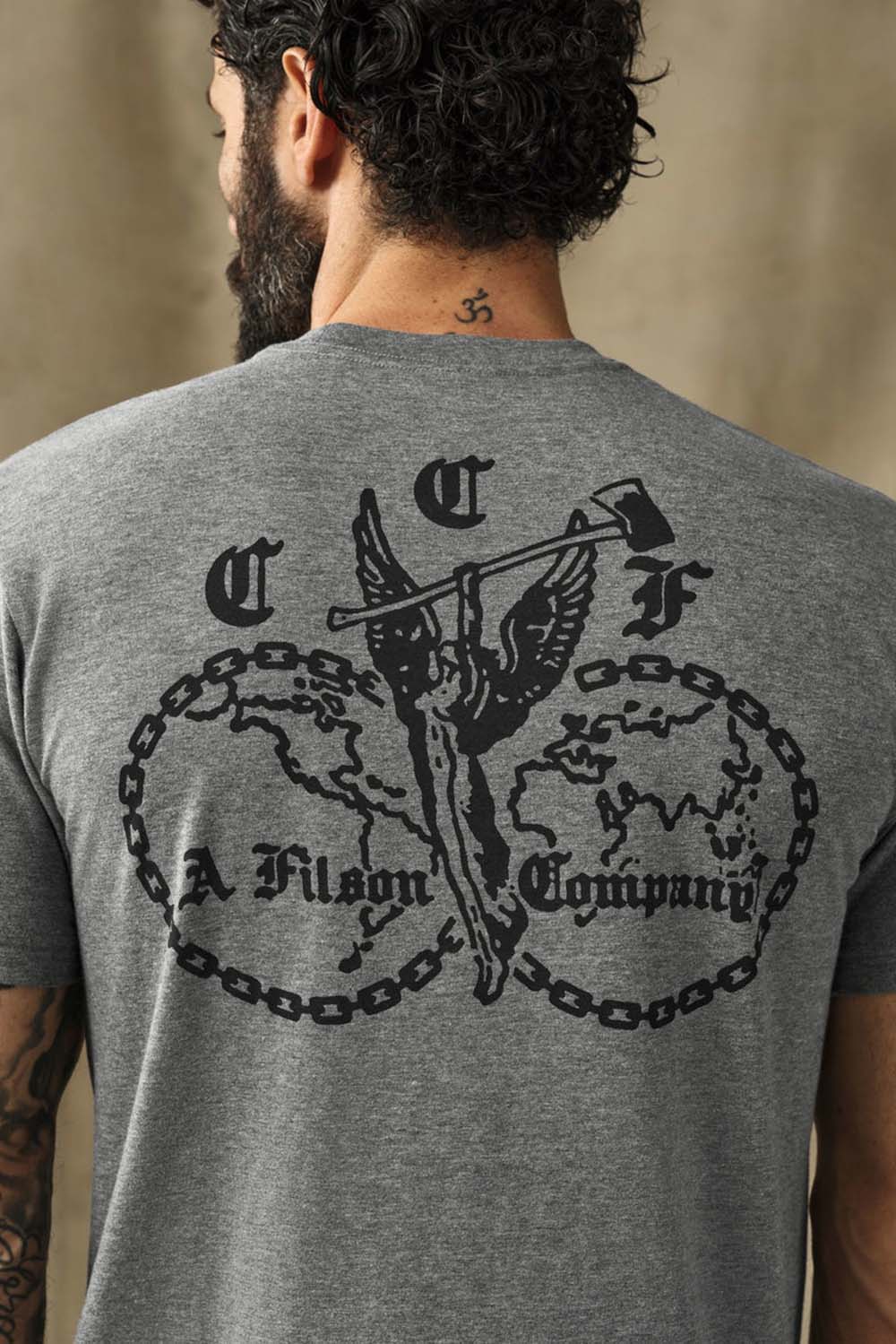 Filson Union Graphic T-Shirt in Dark Gray Heather — Back view