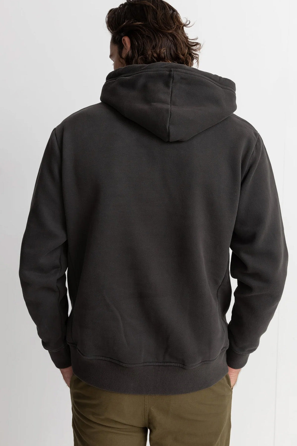Rhythm - Classic Fleece Hood - Vintage Black - Back