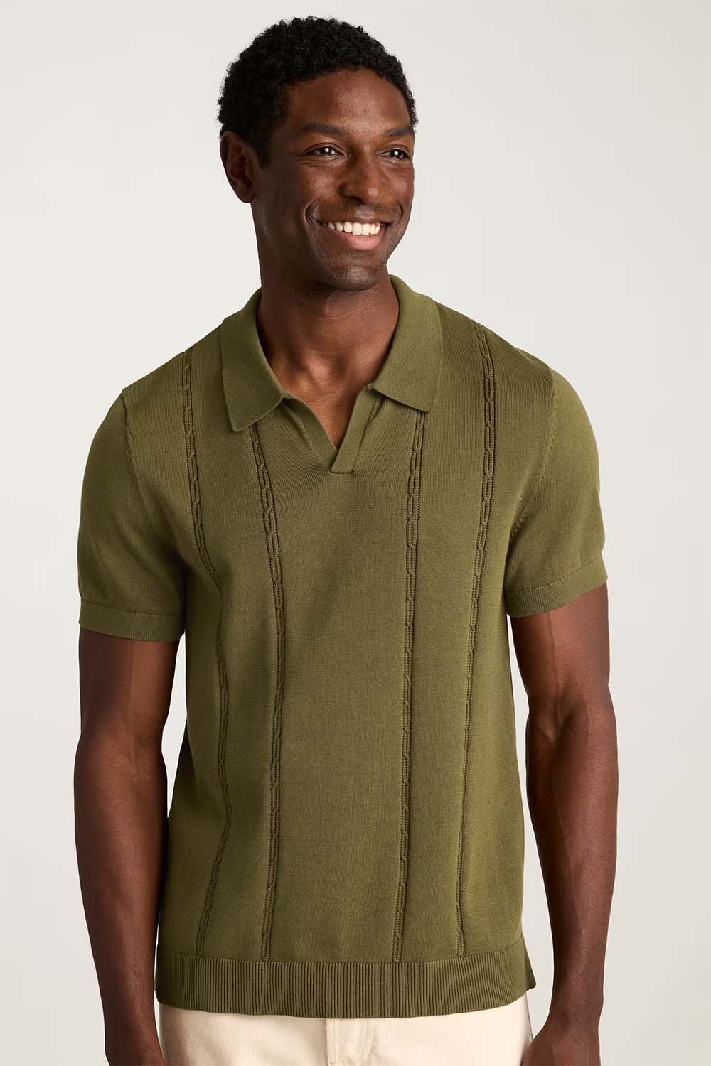 HUDSON SWEATER POLO Army