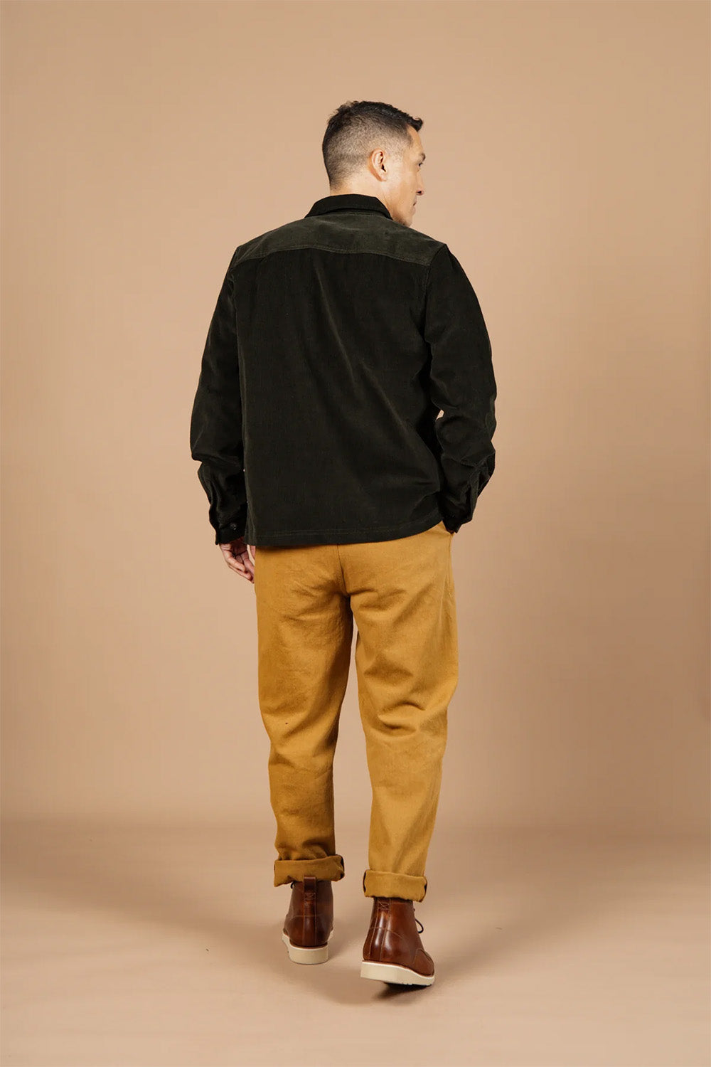 Bridge & Burn - Banks Shirt Jacket - Deep Pine Corduroy - Back