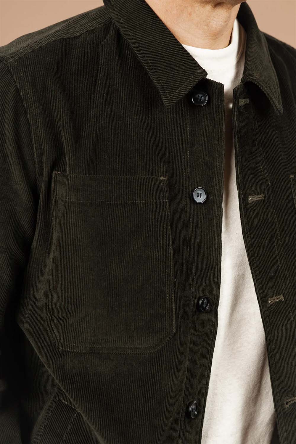 Bridge & Burn - Banks Shirt Jacket - Deep Pine Corduroy - Detail