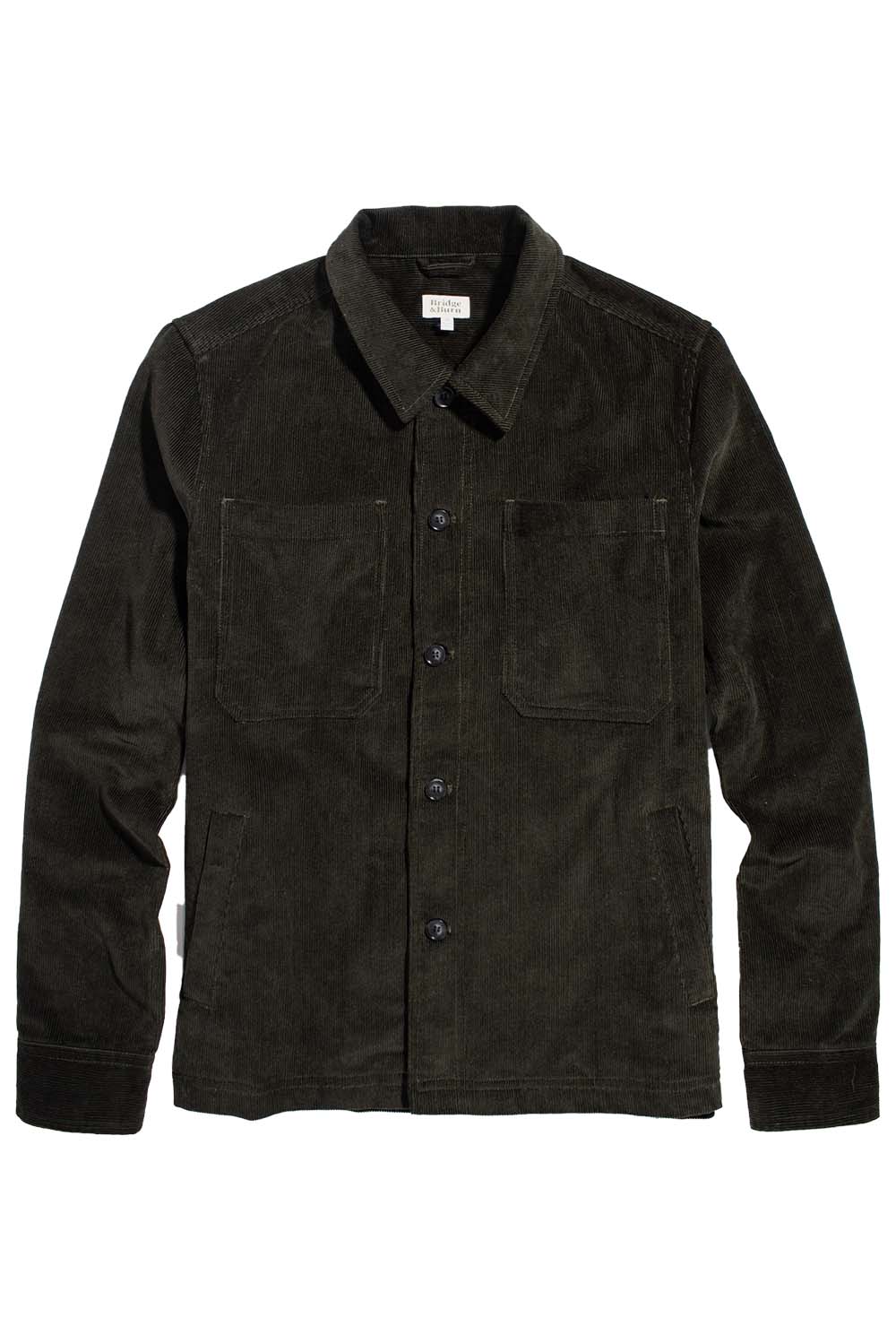Bridge & Burn - Banks Shirt Jacket - Deep Pine Corduroy - Flatlay