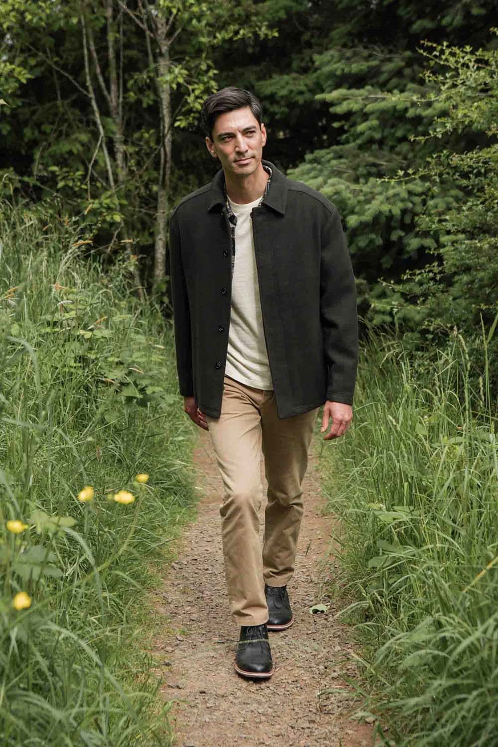 bridge and burn clive car coat deep sage