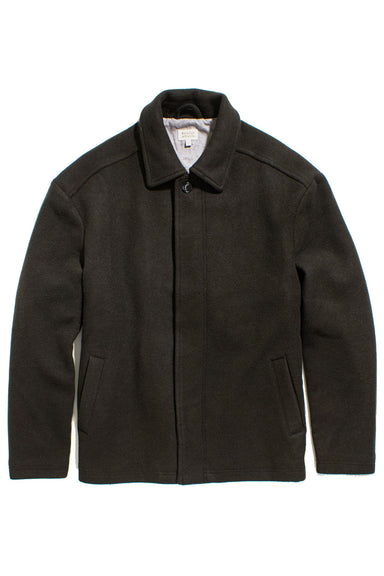 bridge and burn clive car coat deep sage flatlay