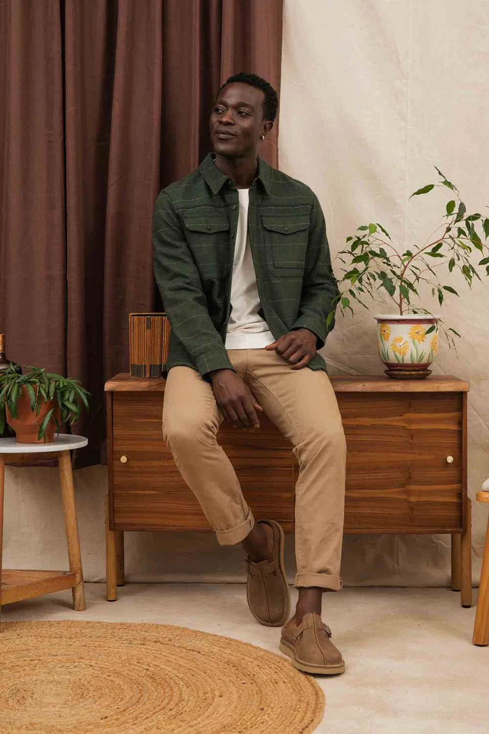 bridge and burn fielding shirt jacket cypress windowpane