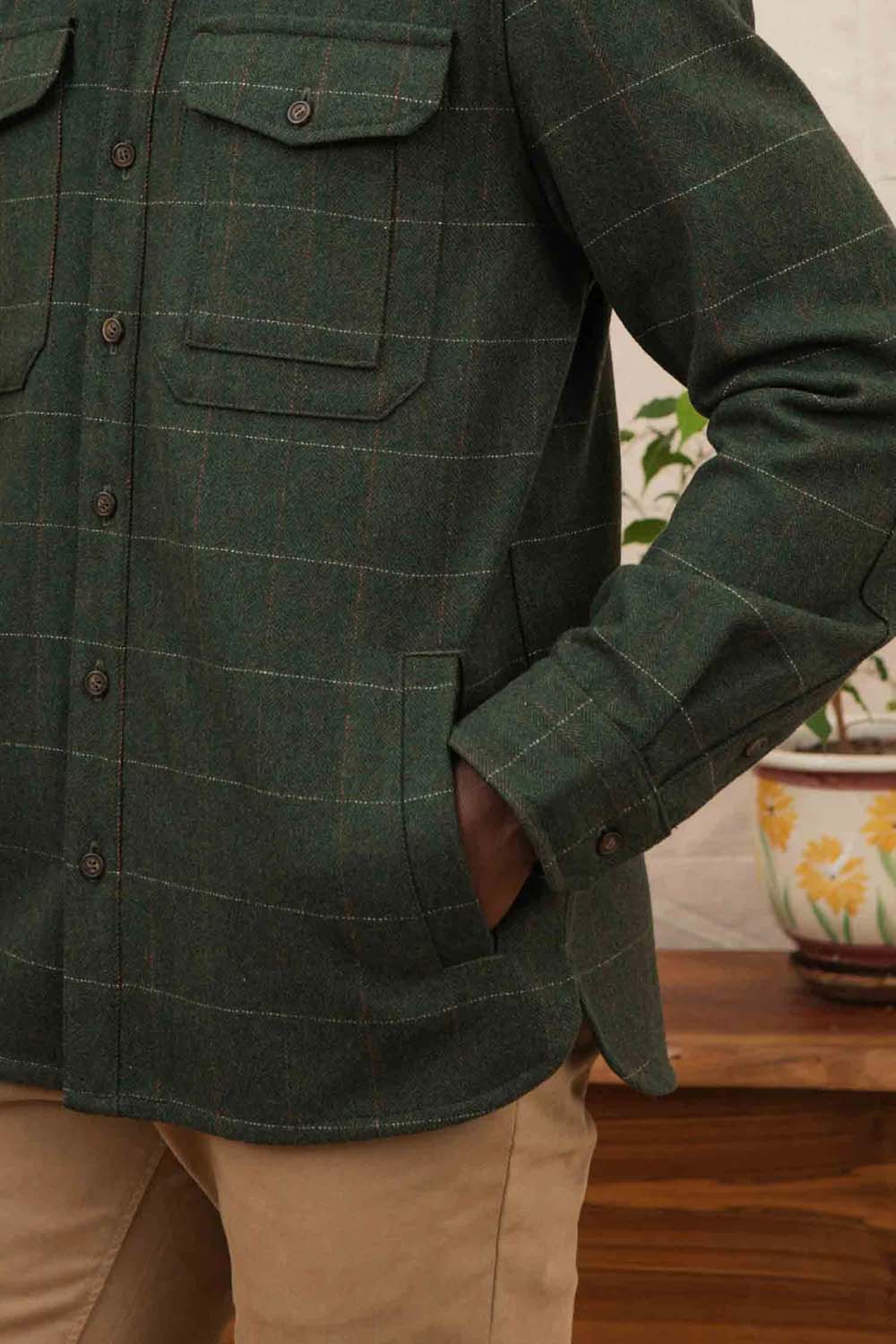 bridge and burn fielding shirt jacket cypress windowpane pocket