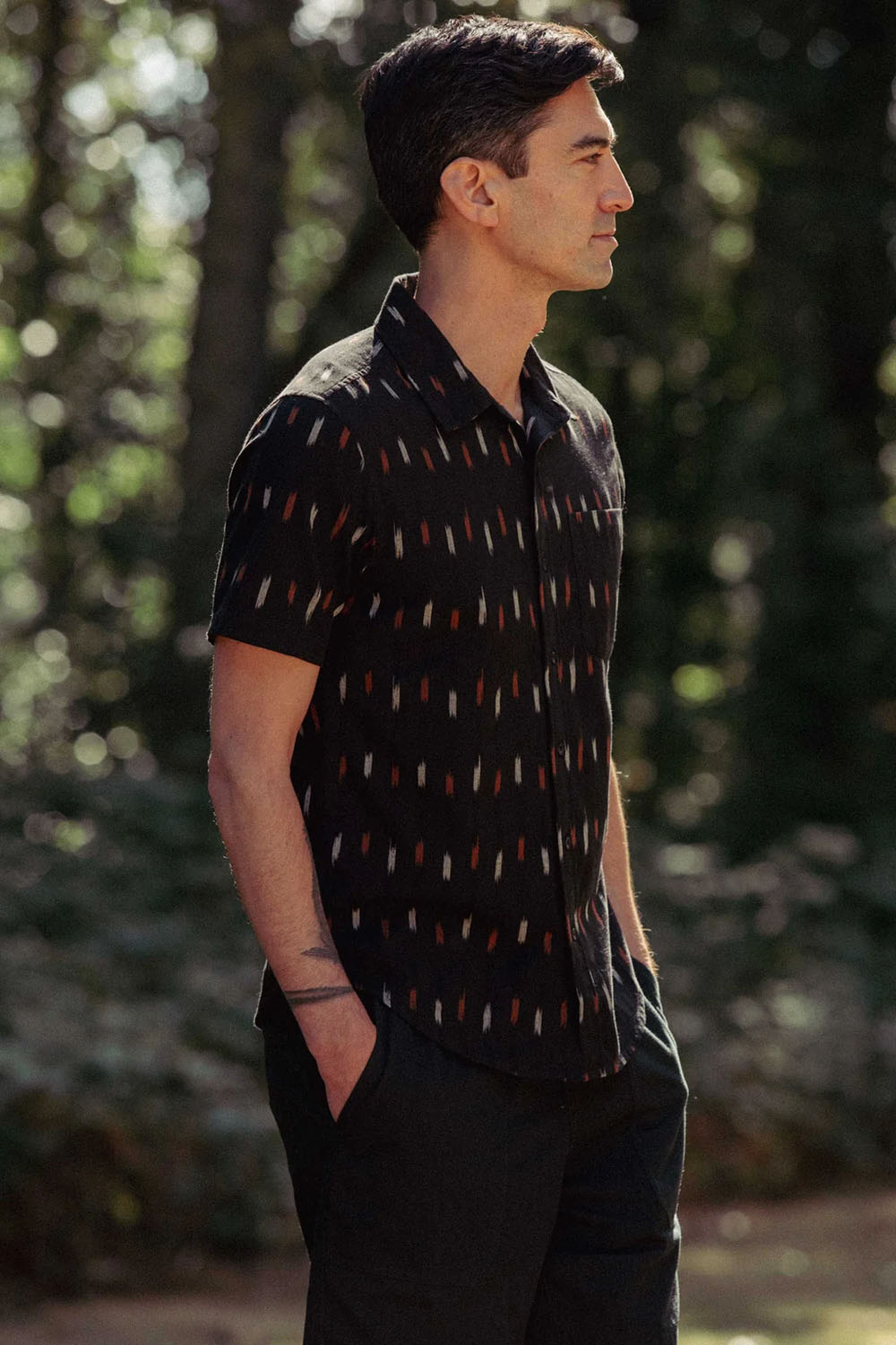 bridge and burn harbor slim shirt dotted horizon side