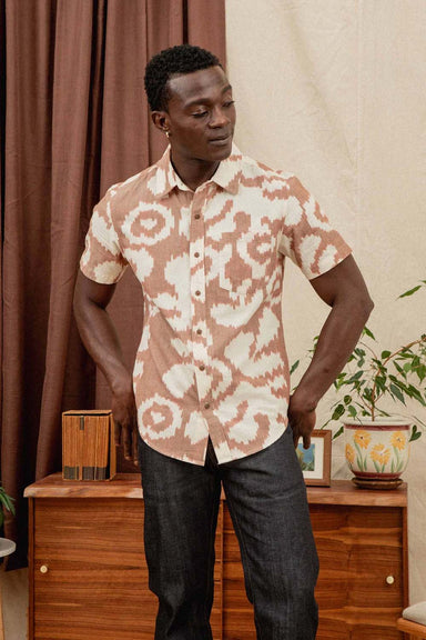 bridge and burn harbor slim shirt pop leaf front
