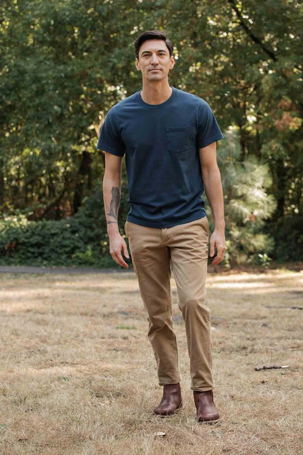 bridge and burn recycled pocket tee cobalt