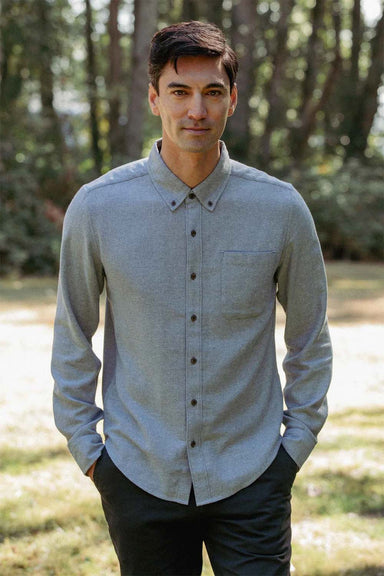 bridge and burn sutton slim shirt denim twill front