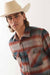 Brixton Bowery Flannel in Multi Shadow — Pocket detail view