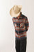 Brixton Bowery Flannel in Multi Shadow — Front view, on model