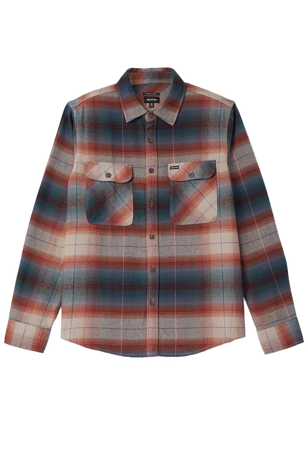 Brixton Bowery Flannel in Multi Shadow — Front view