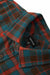 Brixton Bowery Flannel in Walnut Brown/Ultra Marine — Collar detail view