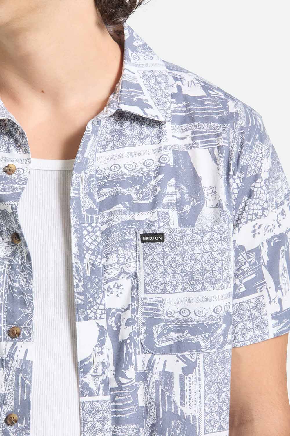 brixton-charter-print-short-sleeve-navy-white-collage-detail