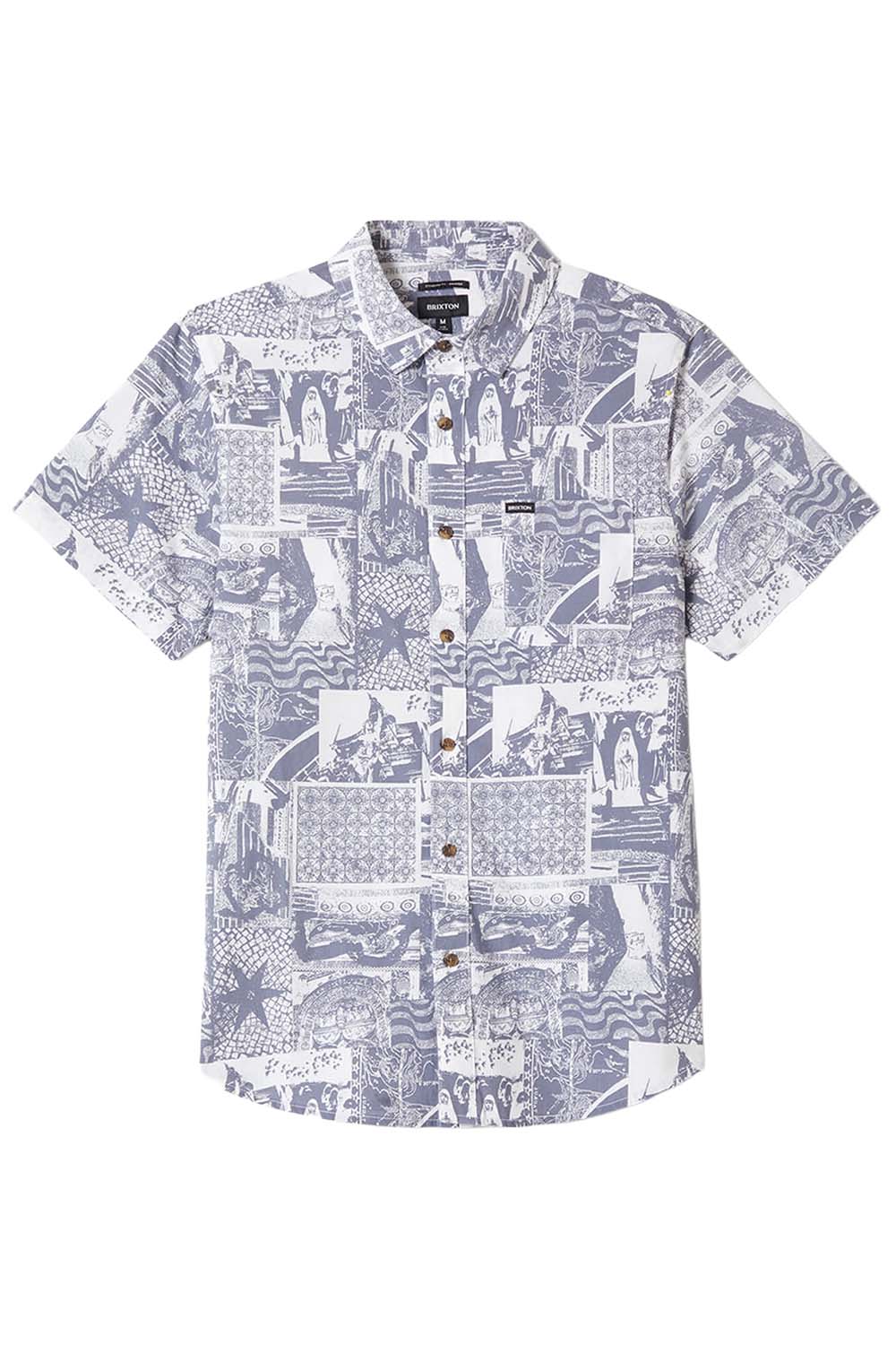 brixton-charter-print-short-sleeve-navy-white-collage-flatlay