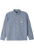 Brixton Trademark Shirt in Blue Chambray Micro Stripe — Flatlay view