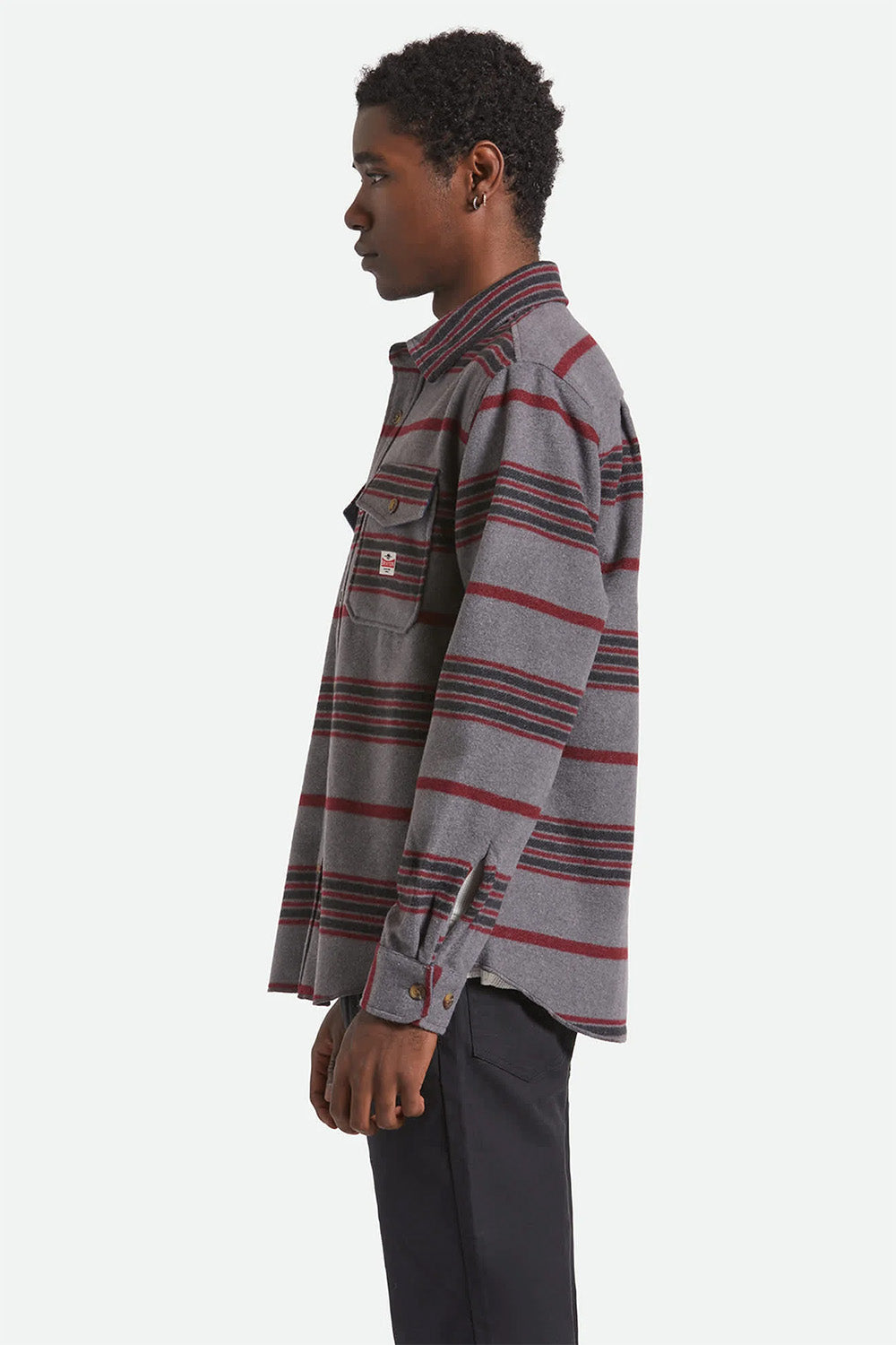 brixton altered threads overshirt multi blanket stripe side